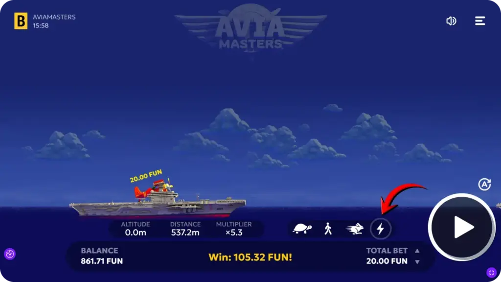 Aviamasters autoplay settings highlighted with rounds and stop conditions